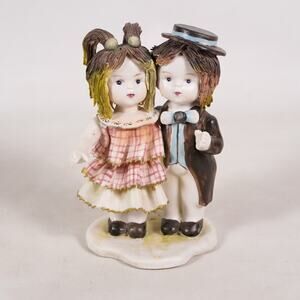 Sorelle Porcelain Little Scarlet Spaghetti Girl & Boy Figurine Statue Art Decor